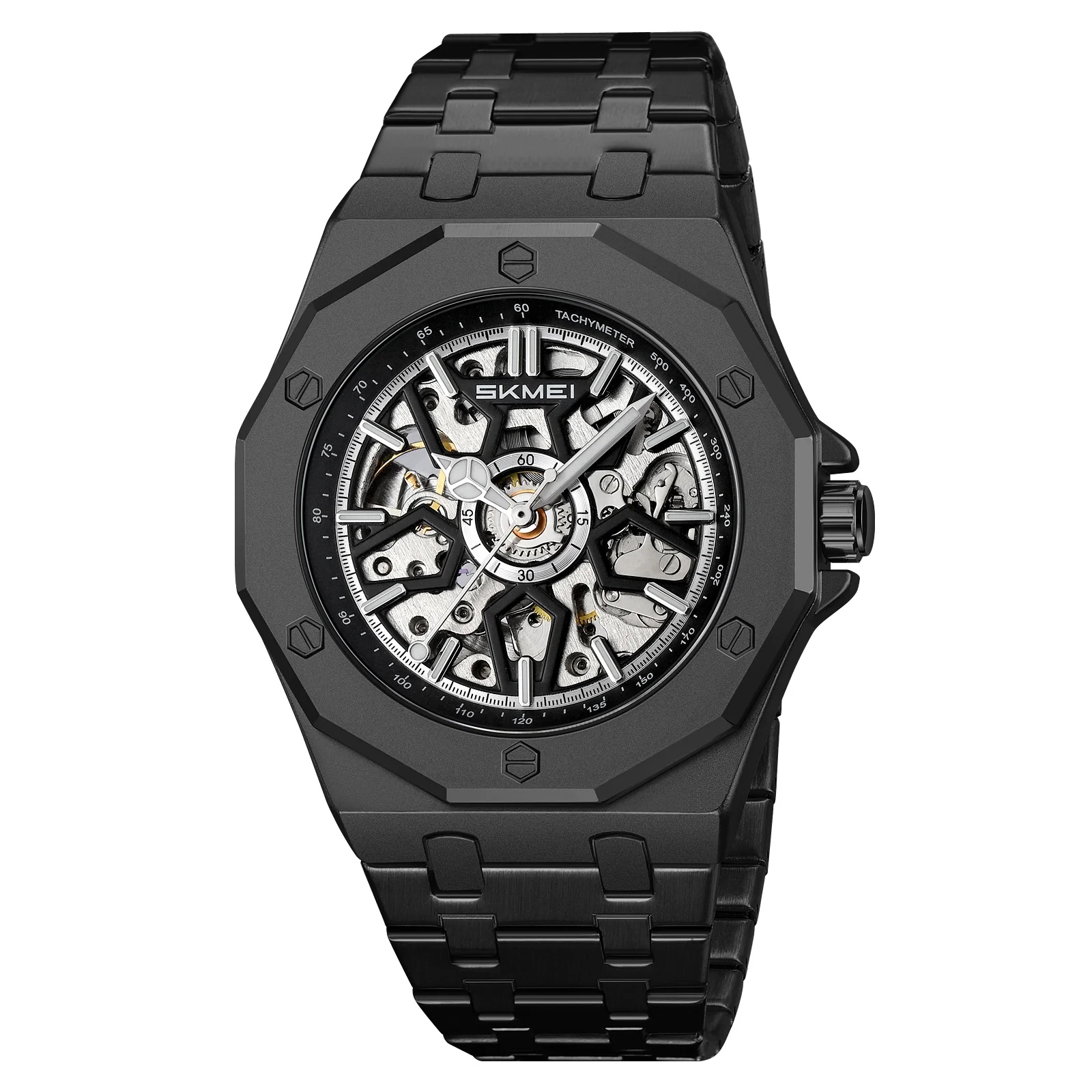 Reloj Casual De Aleación Para Hombre (acero Negro) Con Movimiento Resistente Al Agua E Indicador De Día.