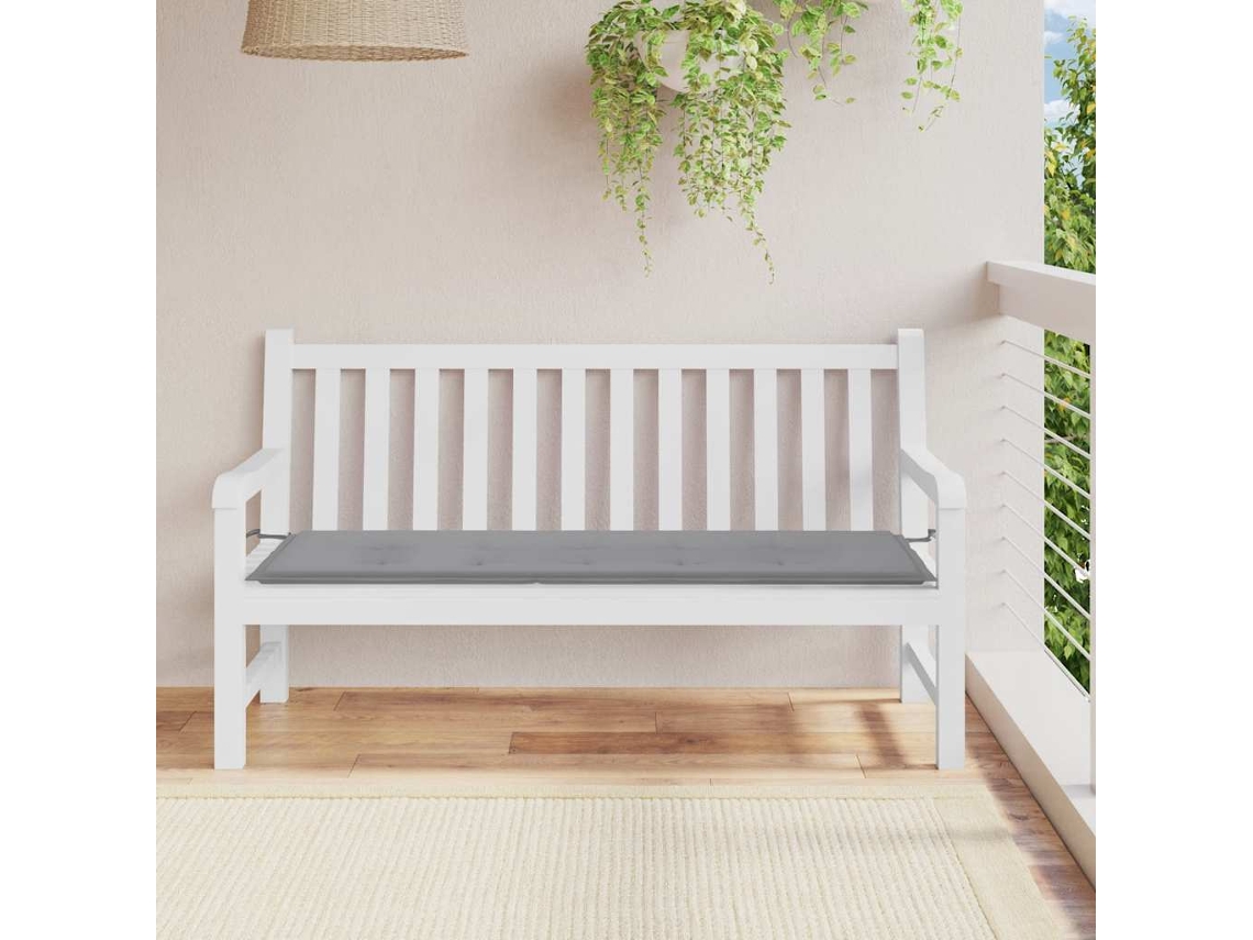 Cojín grande para banco de jardín, 150x50x4 cm, tela Oxford gris HARLANV1