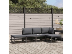 Maison Exclusive - Set De Sofá De Jardín 5 Piezas Con Cojines Ratán Sintético Gris