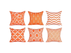 2026-cubrealmohadas Cuadrado De Lino Duradero, 6 Unidades, 45x45cm, Naranja, Para Sofá, Sin Relleno