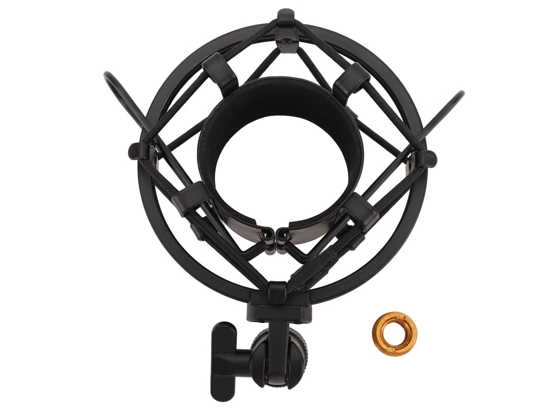 Suporte Anti-vibração Para Microfone Abs Com Porca Conversora 5/8 Para 3/8 Para Microfones Redondos De 45‑50mm Preto