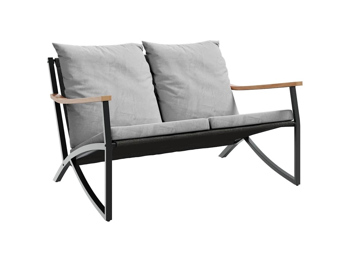 Banco De Jardín VIDAXL Negro Acero (120cm)