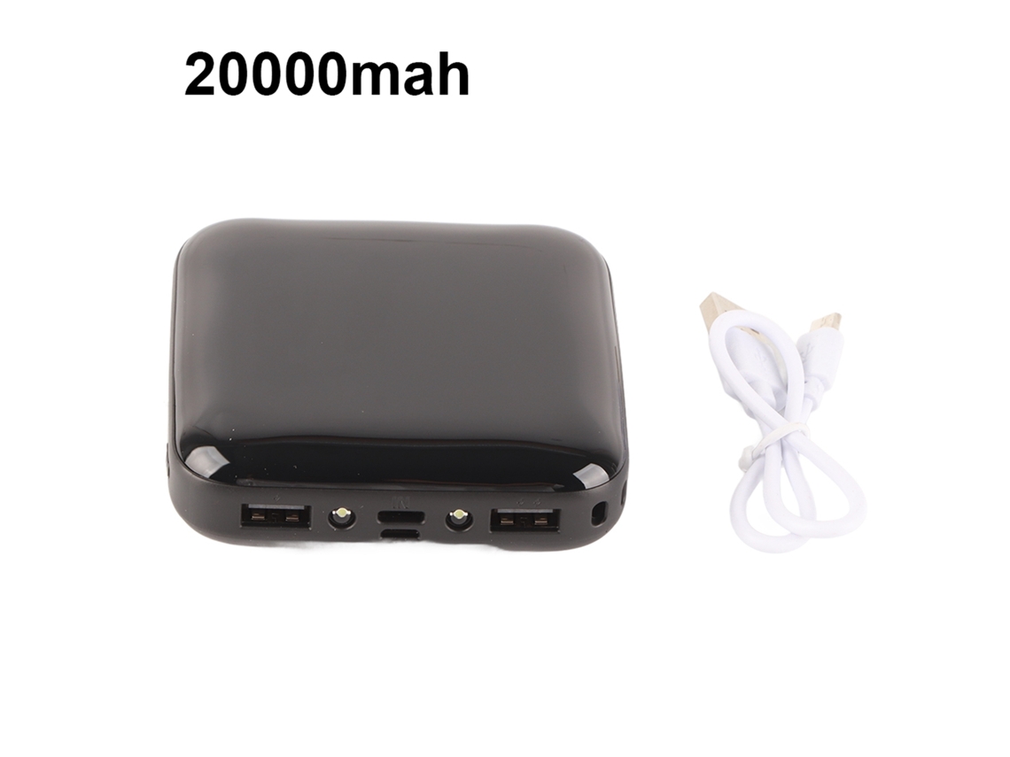Mini Batería Externa Portátil Con Pantalla Digital Led Y Superficie De Espejo, De Alta Capacidad Con Cable De Datos,