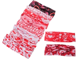 Conjunto De 10 Faixas De Cabelo Femininas Com Estampa De Coração Para Ioga, Corrida E Exercícios - Tecido Respirável