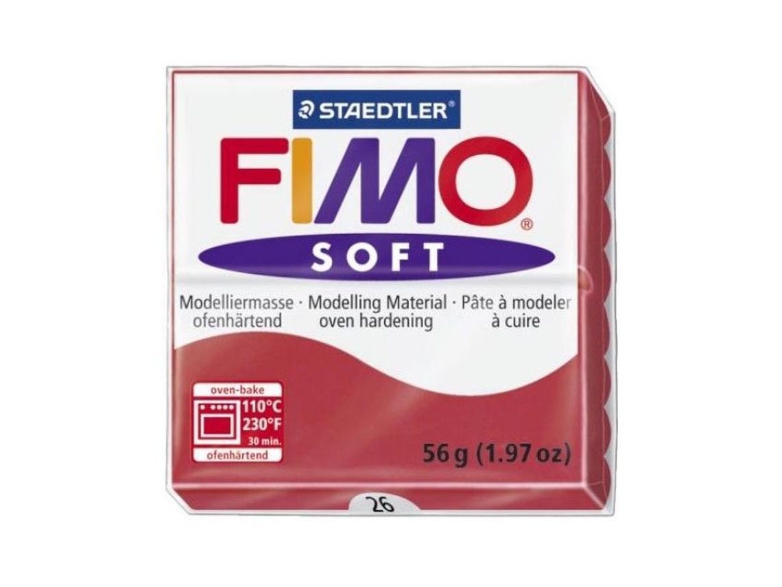 Pasta Para Modelar Staedtler Fimo Soft 56 Gr Cor Vermelho Cereja