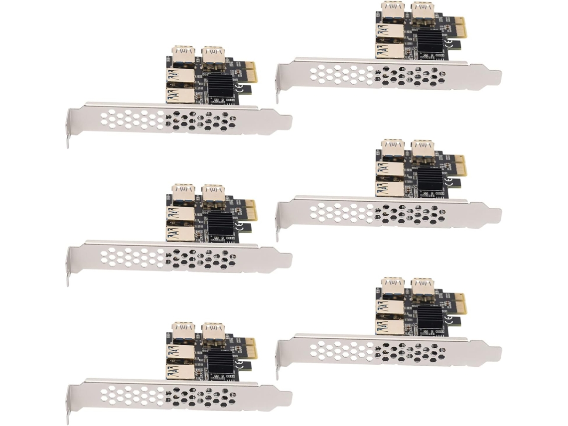 6 tarjetas adaptadoras elevadoras PCIe de 4 puertos, 1 tarjeta de video retráctil USB 3.0 SFUSHOS