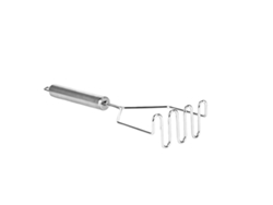 Prensador de patatas de acero inoxidable antideslizante para uso en cocina, utensilio práctico y duradero, color plata Tommy01