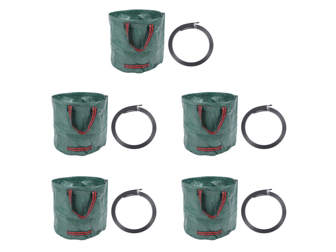 5 bolsas reutilizables para jardín, ideales para hojas y residuos, 60 litros, resistentes, perfectas para jardinería y poda de plantas.