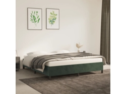 Estructura Cama Sin Colchón Terciopelo Verde Oscuro 180x200 Cm