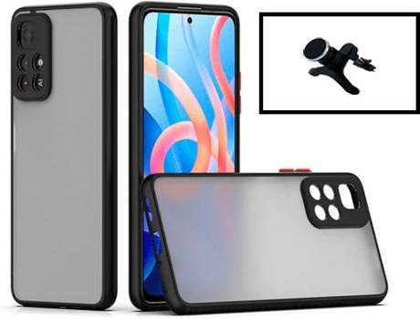 Kit Carcasa Trasera Protección Cámara + Soporte Magnético Xiaomi Redmi Note 11T 5G GIFT4ME Negro