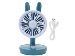 Ventilador De Escritorio Usb Pequeño Y Silencioso Con Un Bonito Diseño De Conejo Y Ángulo Ergonómico Ajustable - Azul