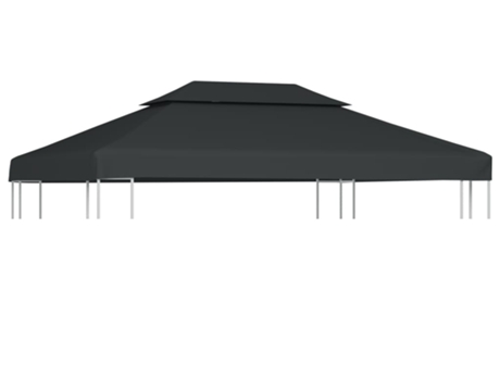 vidaXL Toldo de cenador 2 niveles 310 g/m² 4x3 m gris antracita