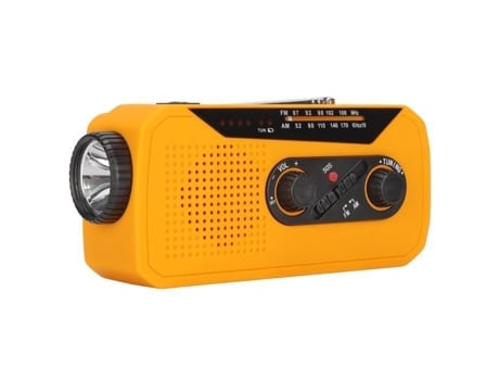 HURRISE Radio de Emergencia con Manivela Amarillo Radio de Emergencia 038S Solar Crank Weather Radio AM Car Radio Sound Modelo Europeo