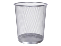 Papelera de hierro forjado de gran capacidad con tapa abierta, bien ventilada, redonda, para el hogar y la oficina.