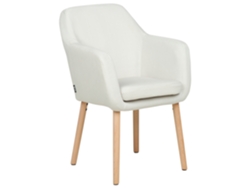 Cadeira de jantar estofada BELIANI Yorkville ii de Veludo Branco 56x46x82