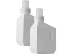 Botellas Vacías Para Emulsión, Paquete De 2, Pe Blanco, Gran Capacidad 600 Ml, Forma Cuadrada Plana.