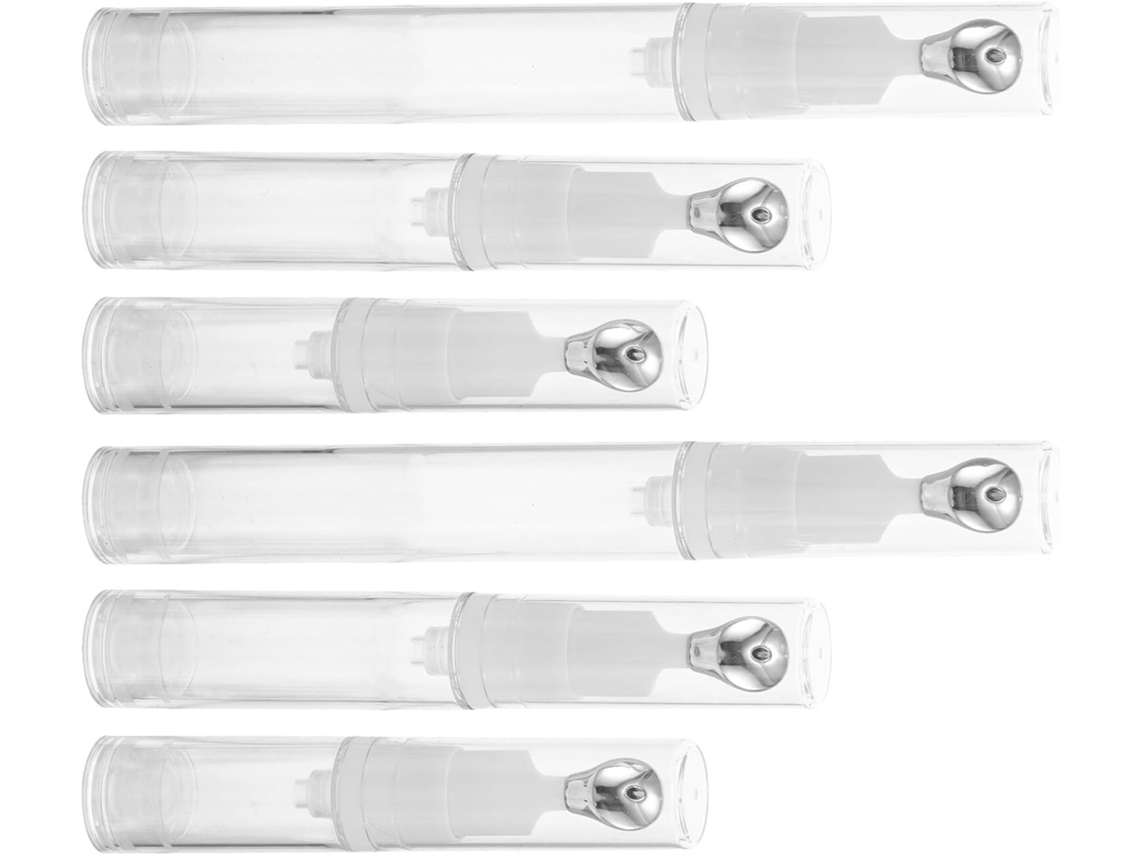 Nuobesty De 6 Frascos Roll-on A Vácuo Para Creme Para Contorno Dos Olhos Com Ponta De Massagem Metálica