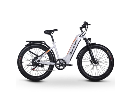 Bicicleta Eléctrica SHENMILO Mx06 Bafang1000W Shimano Peak Motor 7 Velocidades Blanca