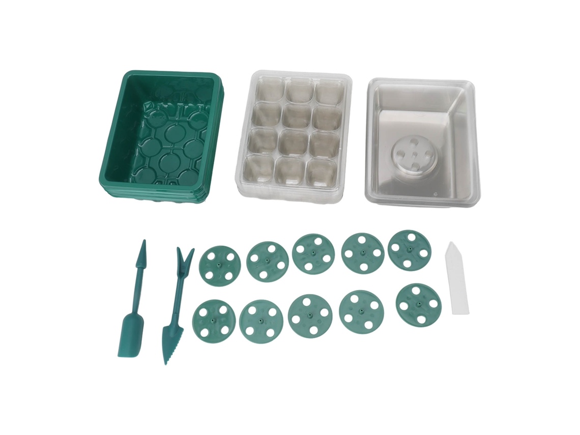 Bandeja de germinación de 12 orificios con tapa de plástico transparente