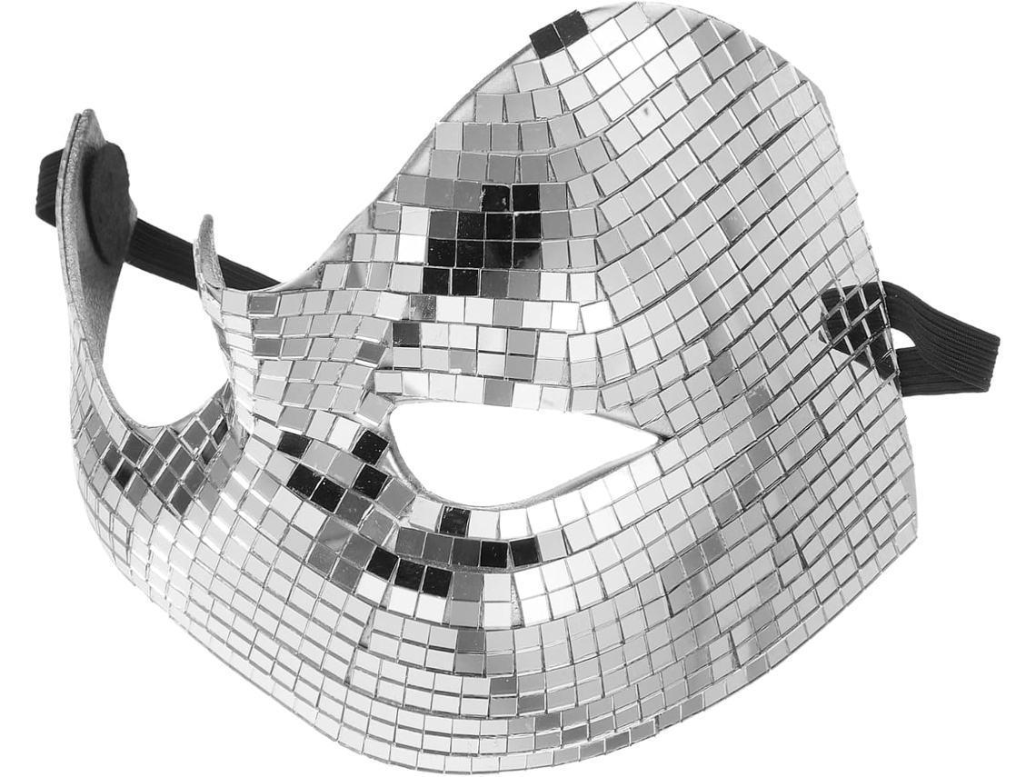 Ciieeo Media Máscara Transpirable Plateada Para Baile De Máscaras - Accesorio De Cosplay Disco Para Mujeres - Para
