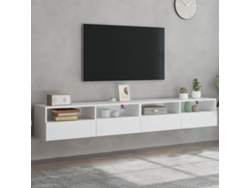 Muebles De Pared Tv 2 Uds Madera Ingeniería Blanco 100x30x30 Cm