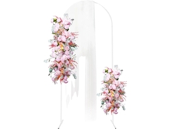 Arco de metal, construcción duradera, ideal para eventos, blanco, altura 2 m (78,7 pulgadas)