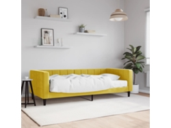 Sofá Cama Con Colchón Terciopelo Amarillo 90x200 Cm