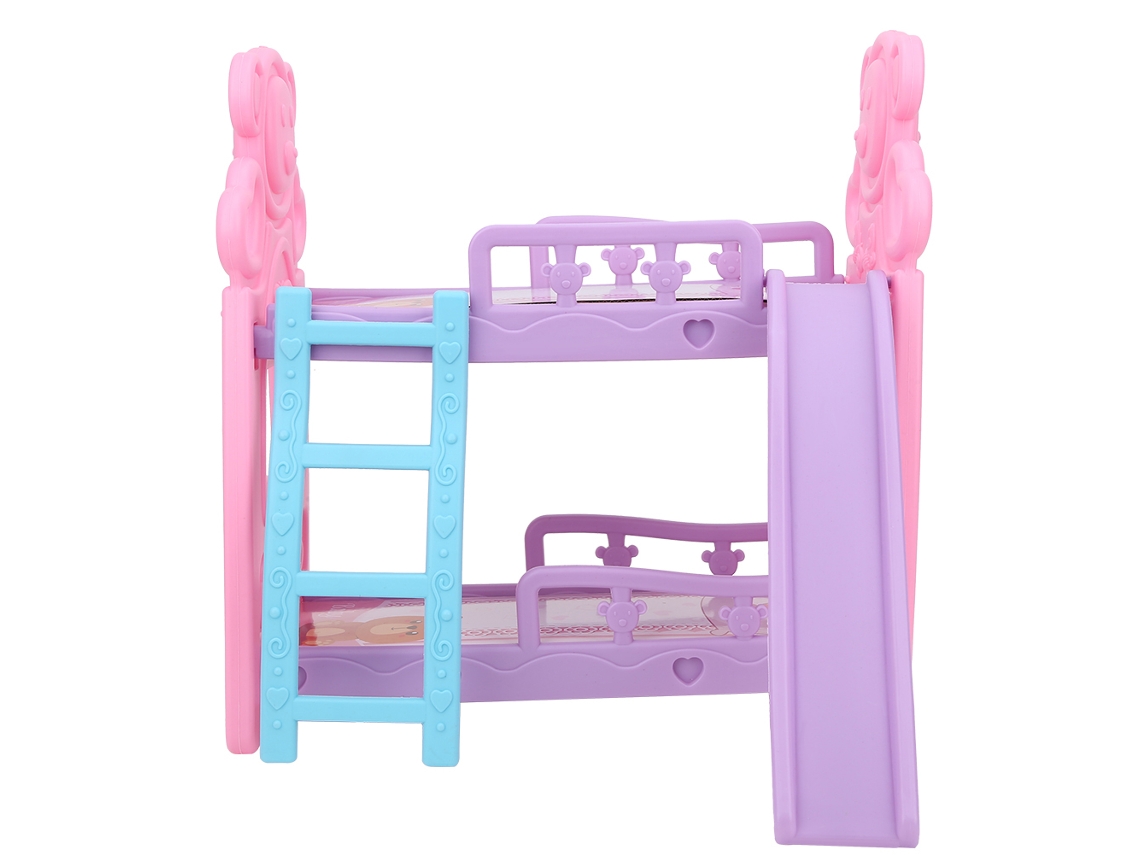Miniatura De Cama De Muñecas De 2 Pisos, Accesorio Para Casa De Juguetes Para Niños L