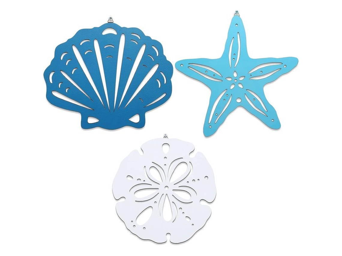 Conjunto De Decoración De Pared Con Conchas Marinas Y Estrellas De Mar Para Un Hogar Con Temática Costera.