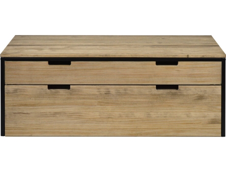 Mueble TV DS MUEBLES ECO Three con gaveta y baúl industrial vintage negro (40x120x45cm)