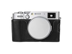 Estuche de medio cuerpo para cámara Fujifilm X100vi, cubierta inferior de piel de vaca auténtica Facpoet