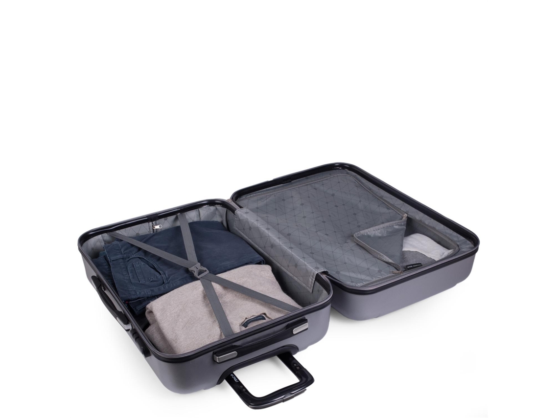 Conjunto de Maletas de Viaje ITACA Abs com Trava Integrada Gris