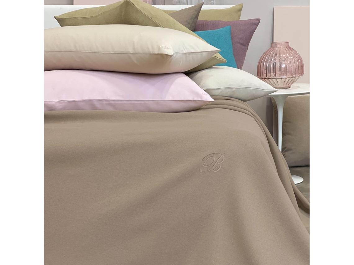 Copriletto Matrimoniale Liscio Blumarine Home Sunday Color Dune – 270x270 Cm, Made In Italy