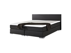 Cama doble BELIANI President en poliéster negro 190x210x90