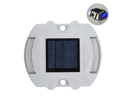 Rebe-luces De Terraza Solar De Aluminio Plata Led De Alta Brillo Para Senderos Patios Escaleras Luz Azul