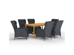Juego de comedor de jardín de 2 piezas en gris oscuro, Dkd Home Decor