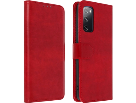 Funda Samsung Galaxy S20 FE AVIZAR Vintage Tarjetero Rojo