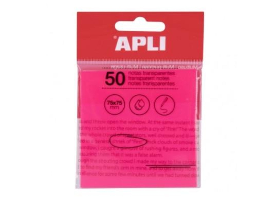 Post-it transparentes en color rosa