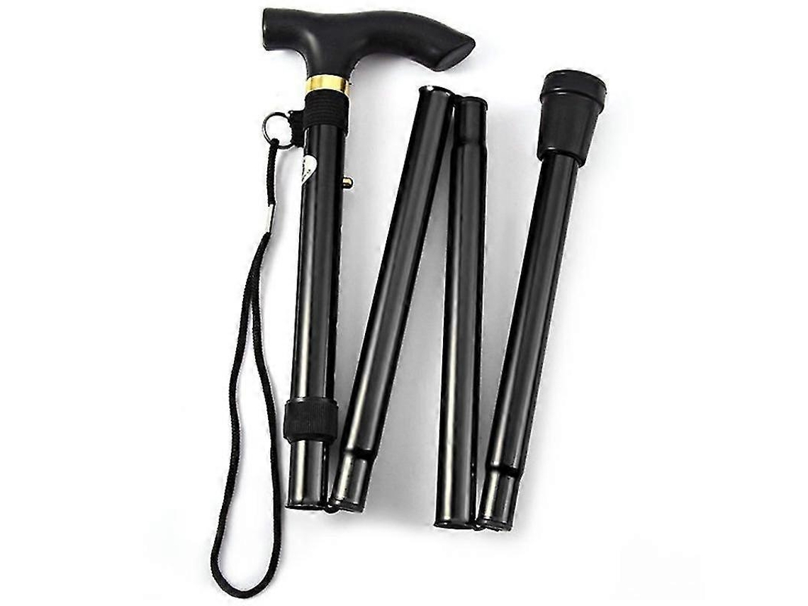 Bastón plegable y ligero - Bastón de viaje ajustable de aluminio con base de goma antideslizante.