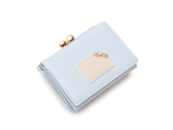 Bolsa Feminina Coreana Elegante Multifuncional Design Simples E Fofo Carteira Pequena Portátil Para Estudantes Azul Claro