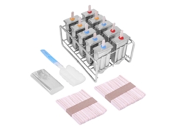 10 moldes de acero inoxidable para paletas con 100 palitos y soporte de cabeza redonda Otros