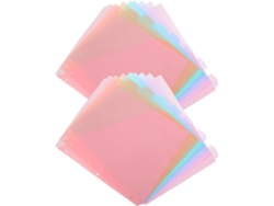 2 Juegos De Separadores De Plástico Para Carpetas Tamaño Carta Con Bolsillos Y Pestañas.