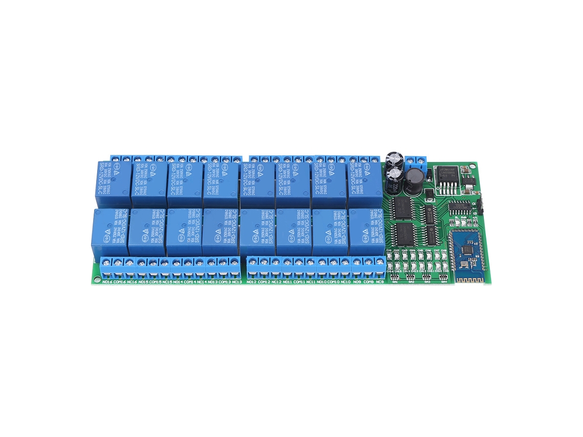 Placa De Relés Bluetooth 16 Canales 12v Dc Interruptor Inalámbrico Control Remoto Para Teléfonos Android
