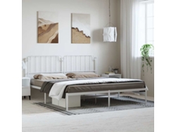 Estructura Cama Sin Colchón Con Cabecero Metal Blanco 193x203cm