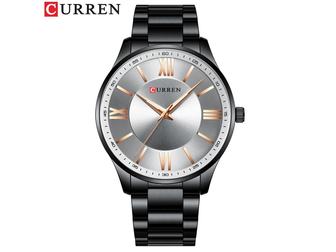 Reloj De Cuarzo Impermeable (blanco Y Negro), Estilo Delgado, Correa De Acero Inoxidable, Reloj De Negocios Para Hombre.