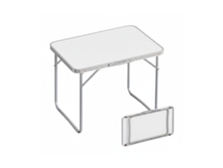 Relaxdays Mesa De Campismo Dobrável, Mesa Auxiliar 68,5 X 70 X 50 Cm, Campismo E Piquenique, Branca