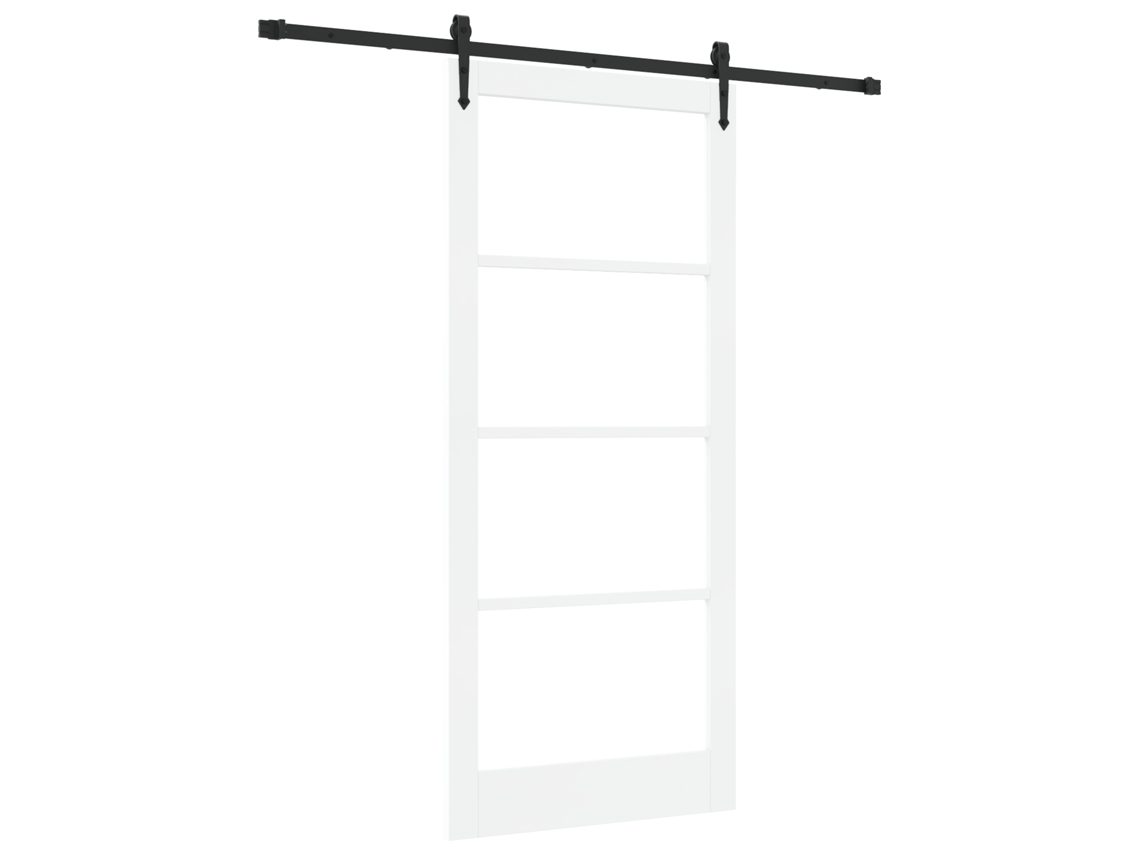 Puerta corredera Vidaxl con herrajes en madera maciza de pino blanca (93 x 211 cm)
