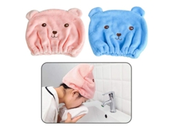 2026 2 gorros de secado de pelo suaves y absorbentes con diseño de oso de dibujos animados, de microfibra, para adultos y niños.