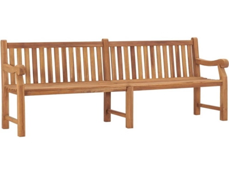 vidaXL Banco de jardín de madera maciza de teca 228 cm