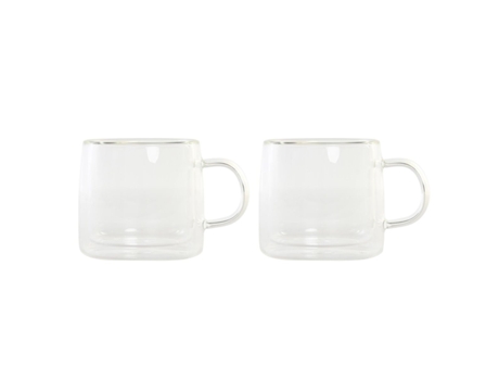 Juego De Tazas De Café Dkd Home Decor Cristal Transparente Vidrio De Borosilicato (260 Ml)